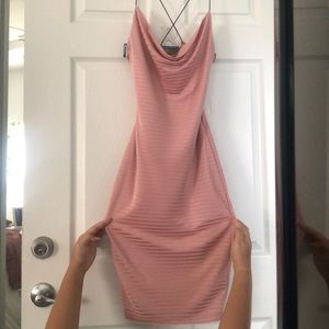 Pink Cowl Neck Dress